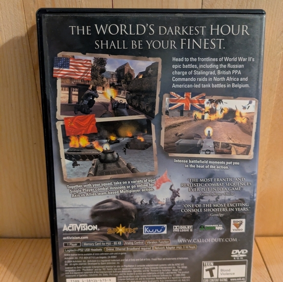 Call of Duty: Finest Hour for PlayStation 2 - Black Game Used - Picture 3 of 5